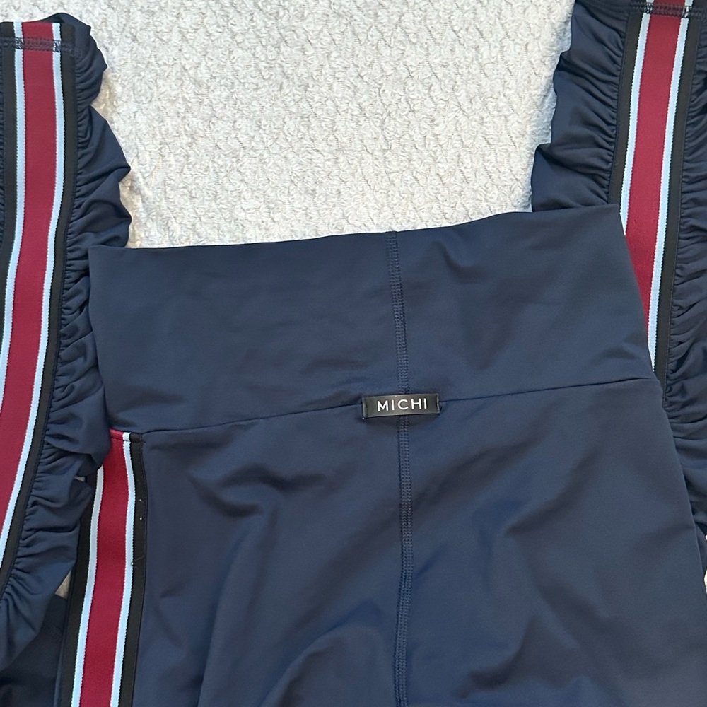MICHI Navy and Burgundy Leggings